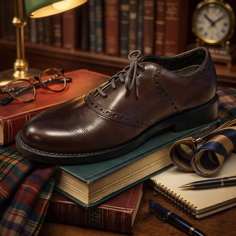 NUNN BUSH Men's 9.5M Brown Leather Lace-Up Dress Shoes‎ Career Classic Office